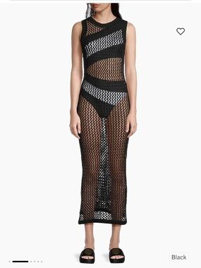 Beach Riot Holly Sheer Open Knit Cover-Up Dress, Size S